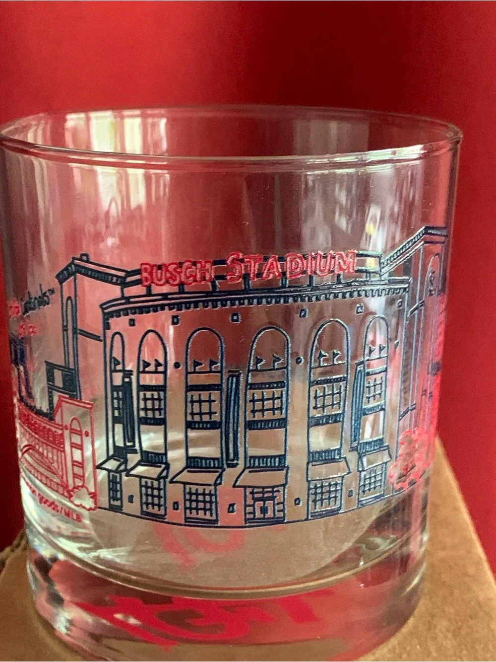Uncommon Goods Busch Stadium St. Louis Cardinals Collectible Glass - Red & Blue